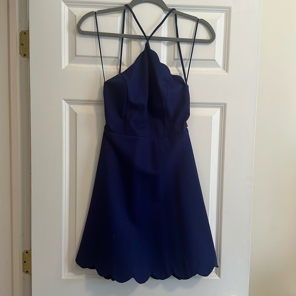 Lush Scallop Halter Neck Mini Dress